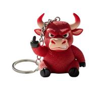 Porte-clés animal mignon en 3D avec doigt d'honneur pour les amoureux des animaux, Rouge, L