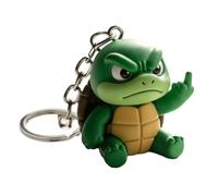 Porte-clés animal mignon en 3D avec doigt d'honneur pour les amoureux des animaux, Vert, K