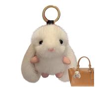 Porte-clés animal mignon, porte-clés en peluche lapin mignon - Porte-clés esthétique Fuzzy Rabbit - en poils d'animaux artificiels, sac de souple, ornement esthétique pour valises