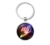 Porte-clés Anime Fairy Tail en verre avec logo Guild Porte-clés de voiture, blanc, L