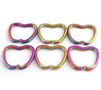 Porte-clés arc-en-ciel - Boucle de clé à faire soi-même - Forme spéciale - Boucle en métal pour porte-clés, boucles d'oreilles, colliers, bracelets, sacs, décoration, accessoires de fabrication de