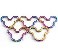 Porte-clés arc-en-ciel en forme de souris - Boucle de clé en métal pour porte-clés, boucles d'oreilles, colliers, bracelets, sacs, décoration, fabrication de bijoux