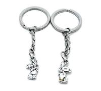 Porte-clés argenté vieilli AA4615 Ours Winnie Antique Silver