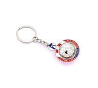 Porte-clés Atlético Football Madrid | Métal émaillé Ballon rotatif | Porte-clés matelas rouge et blanc | Original pour Forofos de l'Atleti, Cœur et Cœur, modèle 1