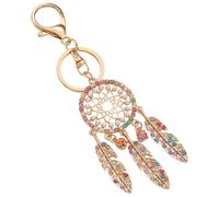 Porte-clés attrape-rêves - Pendentif de sac avec strass, accessoire de plume à la mode durable | Ornement porte-bonheur accrocheur pour femme et fille, sac à main, sac à dos, sac à main, voiture, D
