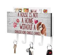 Porte-clés autocollant « A House is Not A Home Without A Cavalier King Charles Spaniel » - Décoration pour mur, couloir, bureau, maison - 17,8 x 10,2 cm