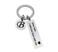 Porte-clés avec 26 lettres « I Need You Here with Me », Argenté (Argenté), Taille unique