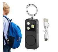 Porte-clés avec alarmes de sécurité - ABS 3 x 1,5 x 7,1 cm | Alarme personnelle avec sirène puissante de 150 dB, lampe de poche LED, 5 modes d'éclairage, rechargeable par USB, alarme d'autodéfense
