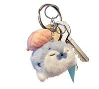Porte-clés avec animaux, porte-clés avec poupées en peluche | porte-clés avec pendentif en forme de sac, doux et tendre porte-clés avec animaux en peluche, adorable porte-clés avec animaux D, bleu