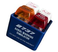 Porte-clés avec bouton d'entraînement réaliste - Alertes sonores et indicateurs LED et équipages - Cadeau de collection sur le thème de l'aviation, bleu, taille unique
