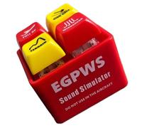 Porte-clés avec bouton d'entraînement réaliste - Alertes sonores et indicateurs LED et équipages - Cadeau de collection sur le thème de l'aviation, Rouge, taille unique