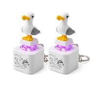 Porte-CléS Avec Bouton Seagull Sound, Avec Son Réel et Lumière LED,Rechargeable Clavier Fidget Pour Se DéTendre,2pcs