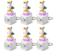 Porte-CléS Avec Bouton Sonore De Mine De Mouette, Avec Son Réel et Lumière LED,Rechargeable Clavier Lumineux Fidget Pour Se Divertir Et Se DéTendre,6pcs
