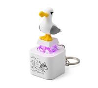 Porte-CléS Avec Bouton Sonore De Mine De Mouette, Avec Son Réel et Lumière LED,Rechargeable Clicker Anti-Stress Rechargeable Pour Se DéTendre,1pcs