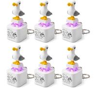 Porte-CléS Avec Bouton Sonore De Mine De Mouette, Avec Son Réel et Lumière LED,Rechargeable Fidget Toys Tastatur Pour Se DéTendre,A-6pcs