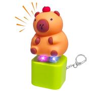 Porte-clés avec bouton sonore, porte-clés capibala avec lumières colorées et bouton sonore, pendentif amusant pour petits animaux, charge USB pour soulager le stress cadeaux (H)
