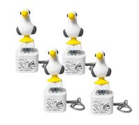Porte-CléS Avec Bouton Sonore Seagull Mine, Avec Son Réel et Lumière LED,Rechargeable Porte-CléS Avec Bouton Sonore Seagull Mine Pour Se DéTendre,4pcs