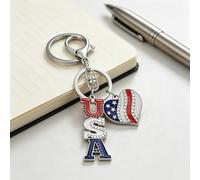 Porte-clés avec breloque en forme de cœur américain pour le 4 juillet, accessoire souvenir pour la fête des anciens combattants, cadeaux patriotiques et décorations américaines