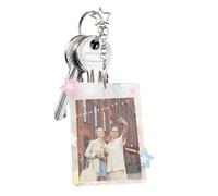 Porte-clés avec Cadre Photo - 10 x 8 cm - Porte-clés Transparent personnalisé en Acrylique - Mini présentoir de Cartes pour Sac, Sac à Main, Sac à Dos, Femmes, Filles, Vacances d'anniversaire