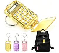 Porte-clés avec calculatrice de poche - 3 pièces - Petite calculatrice électronique portable - Pour la maison, les étudiants, le bureau