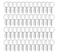 Porte-clés avec Chaîne,50 Pack Anneaux de Porte-clé en Acier INOX Anneaux Porte-Clés Claviers Set avec Anneaux Brisés et Chaînes Blanks pour Bricolage Loisirs Créatifs 22mm