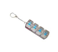 Porte-clés avec clavier pour adultes, porte-clés transparent à quatre touches avec lumière LED pour sac, sac à dos, pendentif de téléphone