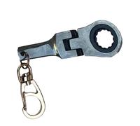 Porte-clés avec clé à cliquet : construction en acier, conception de douille de 10 mm, détail gravé, outil mécanique portable | Pour atelier écrous boulons, serrage, desserrage, utilisation