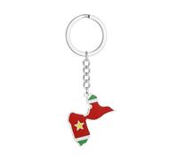 Porte-Clés Avec Drapeau De La Carte De La Guadeloupe, Porte-Clés Souvenir Tendance De L'Amitié, Bijoux Patriotiques, Décoration De Sac De Clé De Voiture, Porte-Clés De Carte Pour Homme