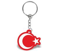 Porte-clés avec drapeau de la Turquie comme motif pour voiture, moto, porte-clés comme cadeau pour femmes, hommes et enfants, argenté, kompakt