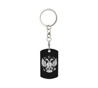 Porte-clés avec emblème russe et drapeau russe, mousqueton rectangulaire avec clips pour clés de voiture