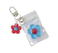 Porte-clés avec étui transparent pour filles, breloque en forme de fleur à la mode pour les voyages et le transport quotidien, pendentif en forme de fleur en résine