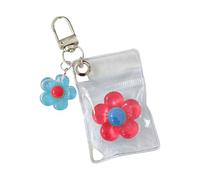Porte-clés avec étui transparent pour filles, breloque en forme de fleur à la mode pour les voyages et le transport quotidien, pendentif en forme de fleur en résine