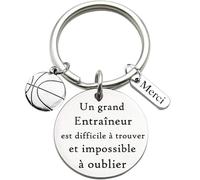 Porte clés avec Gravure Un grand Entraîneur est difficile à trouver porte clés pour la Journée des Enseignants, Cadeaux de Remerciement pour Entraîneurs, Formateurs, Avec pendentif basketball