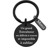 Porte clés avec Gravure "Un grand Entraîneur est difficile à trouver" porte clés pour la Journée des Enseignants, Cadeaux de Remerciement pour Entraîneurs, Formateurs, Noir