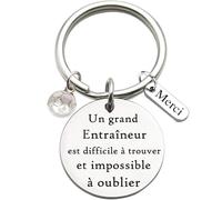Porte clés avec Gravure Un grand Entraîneur est difficile à trouver porte clés pour la Journée des Enseignants, Cadeaux de Remerciement pour Entraîneurs, Formateurs, Avec pendentif football