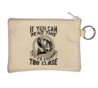 Porte-clés avec inscription « If You Can Read This You're Fishing Too Close » Beige