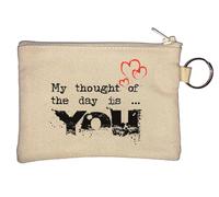 Porte-clés avec inscription « My Thought of The Day is You Love » - Beige