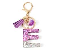 Porte-clés avec lettre initiale pour femme avec pendentif en forme de cœur en résine pour sac à dos, sac d'école, cadeau