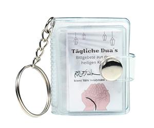 Porte-clés avec mini album de prière islamique - Collection de prières - 4,5 x 3,5 cm - 16 prières