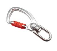Porte-clés avec mousqueton - anneau en D en aluminium de 185 g, clip extérieur résistant, crochet de verrouillage avec résistance 35 KN, porte-clés résistant aux intempéries | accessoire multi-usage