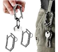 Porte-clés avec Mousqueton, Outil Multifonction en Acier Inoxydable, 3 en 1, Mini Décapsuleur, Porte-clés pour Hommes et Femmes