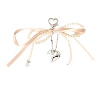 Porte-clés avec nœuds sophistiqués, pendentif de en forme de cœur, accessoire de décoration pour à main et clés des créateurs de tendances, breloque en forme de cœur