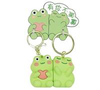 Porte-clés avec paire magnétique 2 porte-clés avec grenouille ours dessin animé | Mignon porte-clés avec pendentif pour couples, meilleur ami, épouse, , sac à dos, cadeau créatif, Frog,