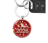 Porte-clés avec pendentif à cheval, 2026 ornements de collection en version 2D, porte-clés amusants pour l'année du cheval, cadeau pour et adultes, garçons et filles, anniversaire, diplôme
