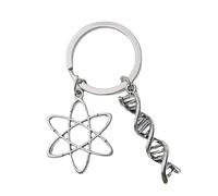 Porte-clés avec pendentif ADN - En forme d'instrument de science créative - Porte-clés de neurologie - Biologie - Porte-clés pour étudiants en chimie organique