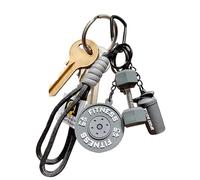 Porte-clés avec pendentif amusant pour gymnastique, sac à main et porte-monnaie, pour sac à main, portefeuille, bagages, voyage, école, fête, bureau, anniversaire, Noël, club, femmes et hommes, Noir