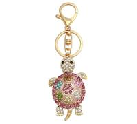 Porte-clés avec pendentif en forme d'animal en cristal, tortue, baleine, cheval, éléphant, koala, flamants roses, chouette, grenouilles pour femmes et filles, Tortue