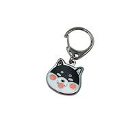 Porte-clés avec pendentif en forme de chiot mignon - Pour les amoureux des chiens - Noir Shiba Inu