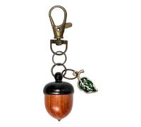 Porte-clés avec pendentif en forme de inspiré de la nature, breloque ouverte torsadée, finition aspect bois, accent vert, fermoir mousqueton pour sacs à main, sacs à, pendentif en forme de à