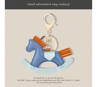 Porte-clés avec pendentif poney de bande dessinée mignon de couleur simple mode, accessoires de porte-clés pour femmes, petits cadeaux, cadeaux pour elle AnimalPolyuréthane